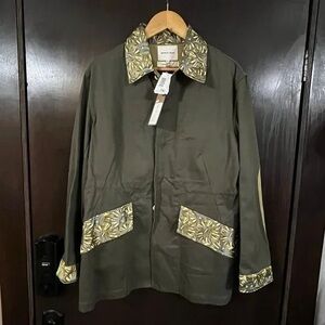 NICHOLAS DALEY  Size M Cotton and silk jacquard Olive Jacket.